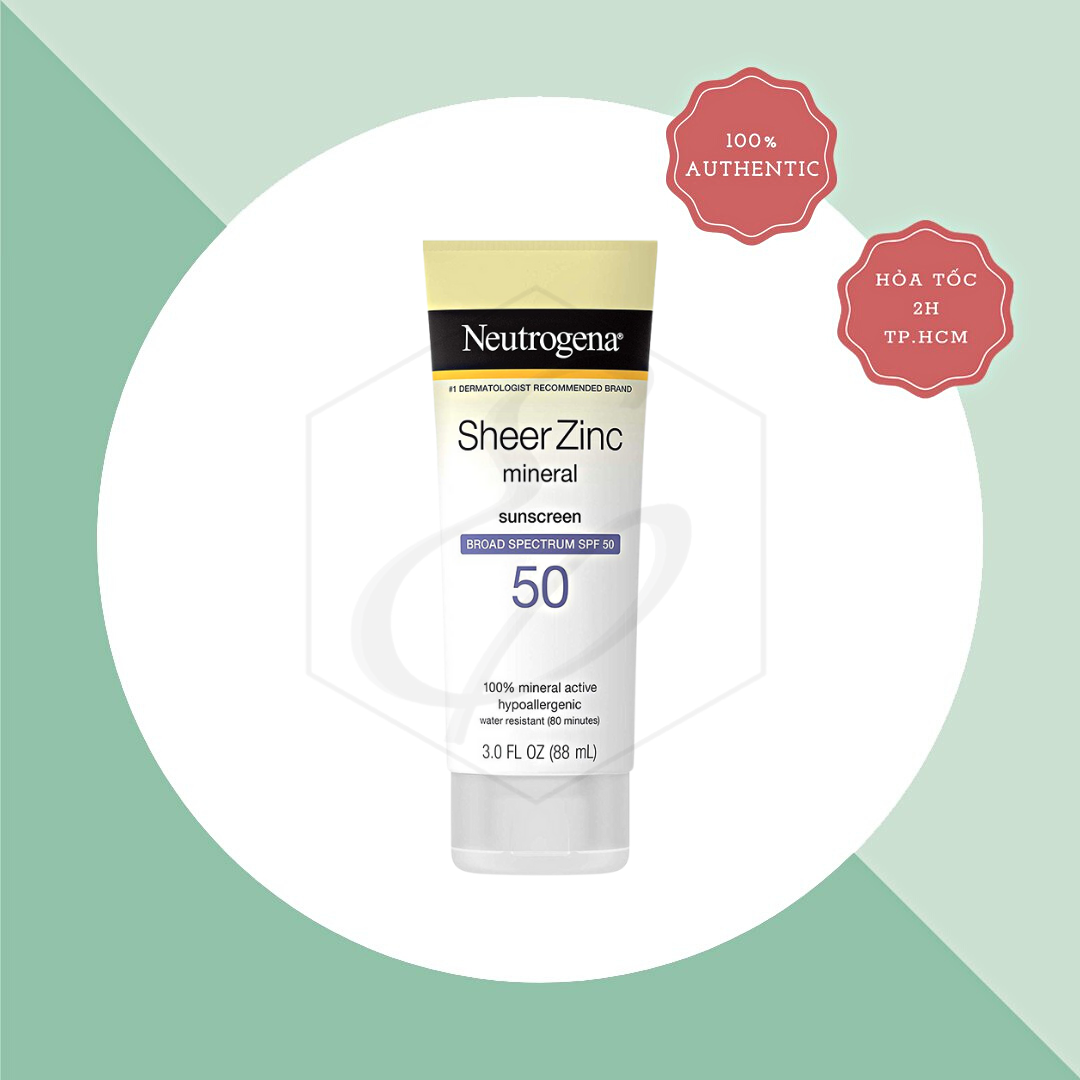 Kem chống nắng Neutrogena Sheer ZinC Mineral Sunscreen SPF 50 - 88ml